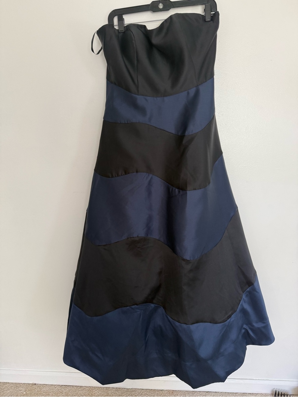 NWT Anthropologie Hutch Dress Rena Maxi Gown Strapless in Colorblock Navy Black - Picture 6 of 11